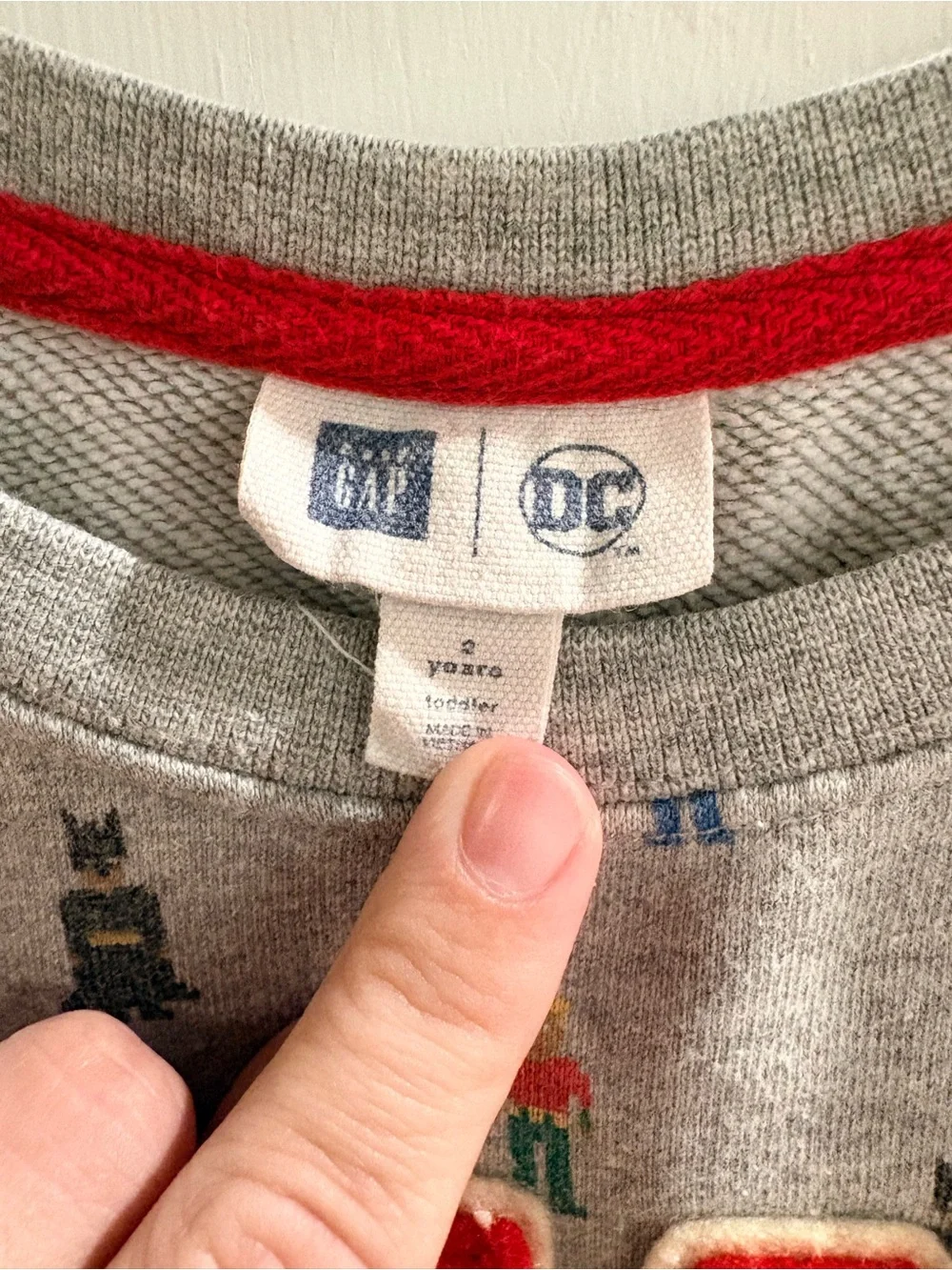 GAP Grey Sweatshirt with Red 'HERO' Applique